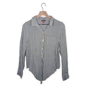 Vince Camuto Striped Rayon Button Down Blouse Size S